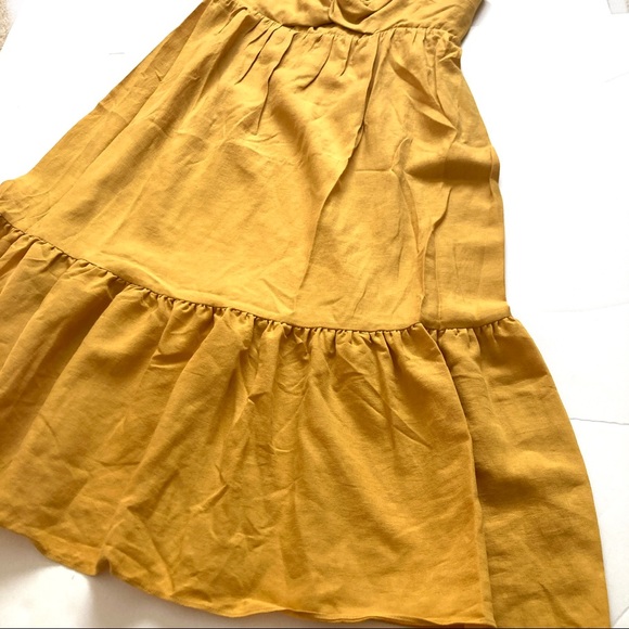 Midi Tiered Mustard Sundress NWOT Large - Picture 5 of 10